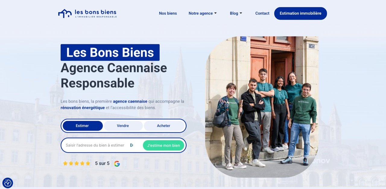 Site web de Les Bons Biens, agence immobilière